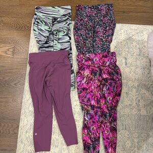 Lululemon 4 pairs size 8 leggings